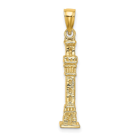 14k Yellow Gold 3D Pilgrim Memorial Monument Charm