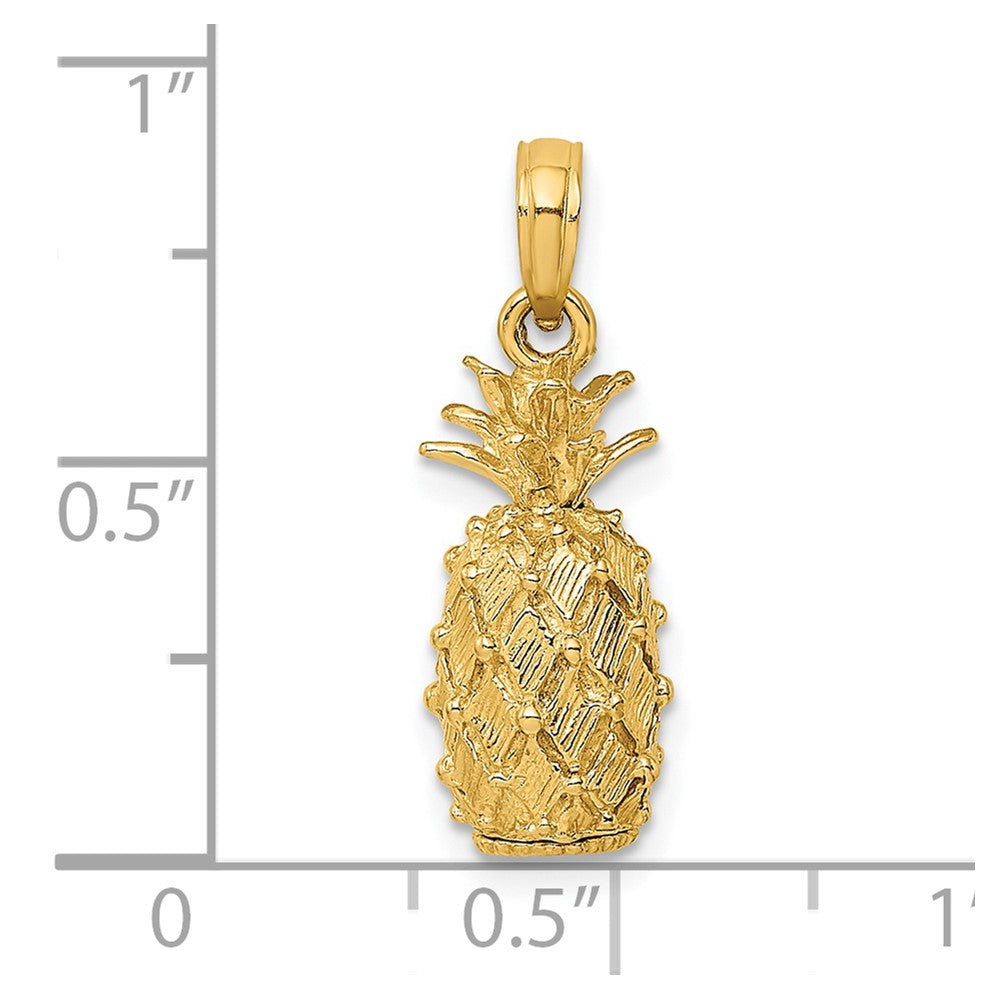 14k Yellow Gold 3-D Pineapple Charm