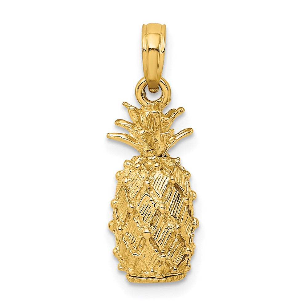 14k Yellow Gold 3-D Pineapple Charm