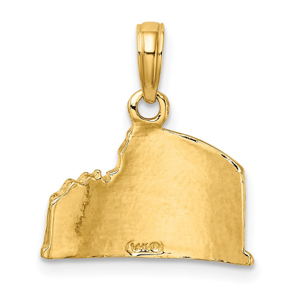 14k Yellow Gold Textured 2-D Coliseum Charm