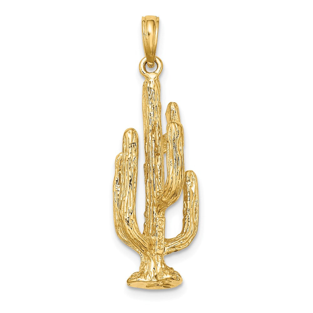 14k Yellow Gold 3-D Cactus Charm