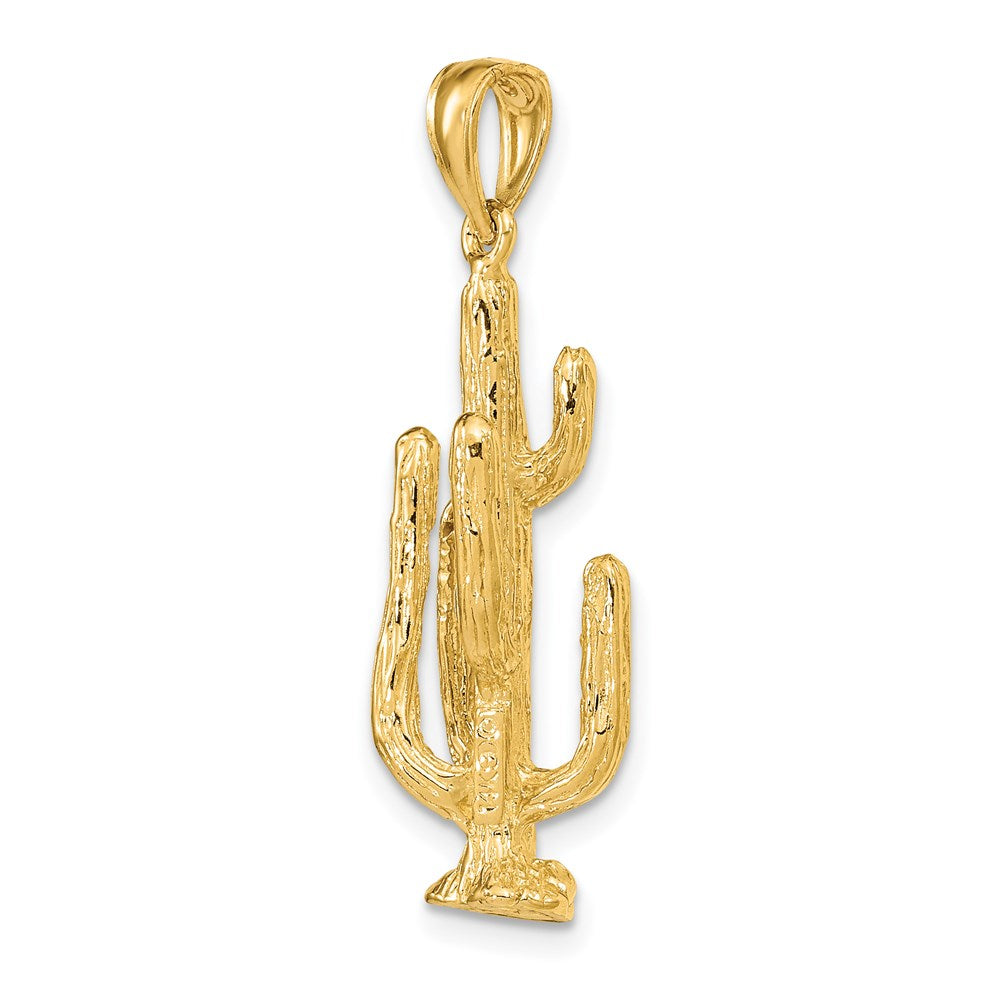 14k Yellow Gold 3-D Cactus Charm