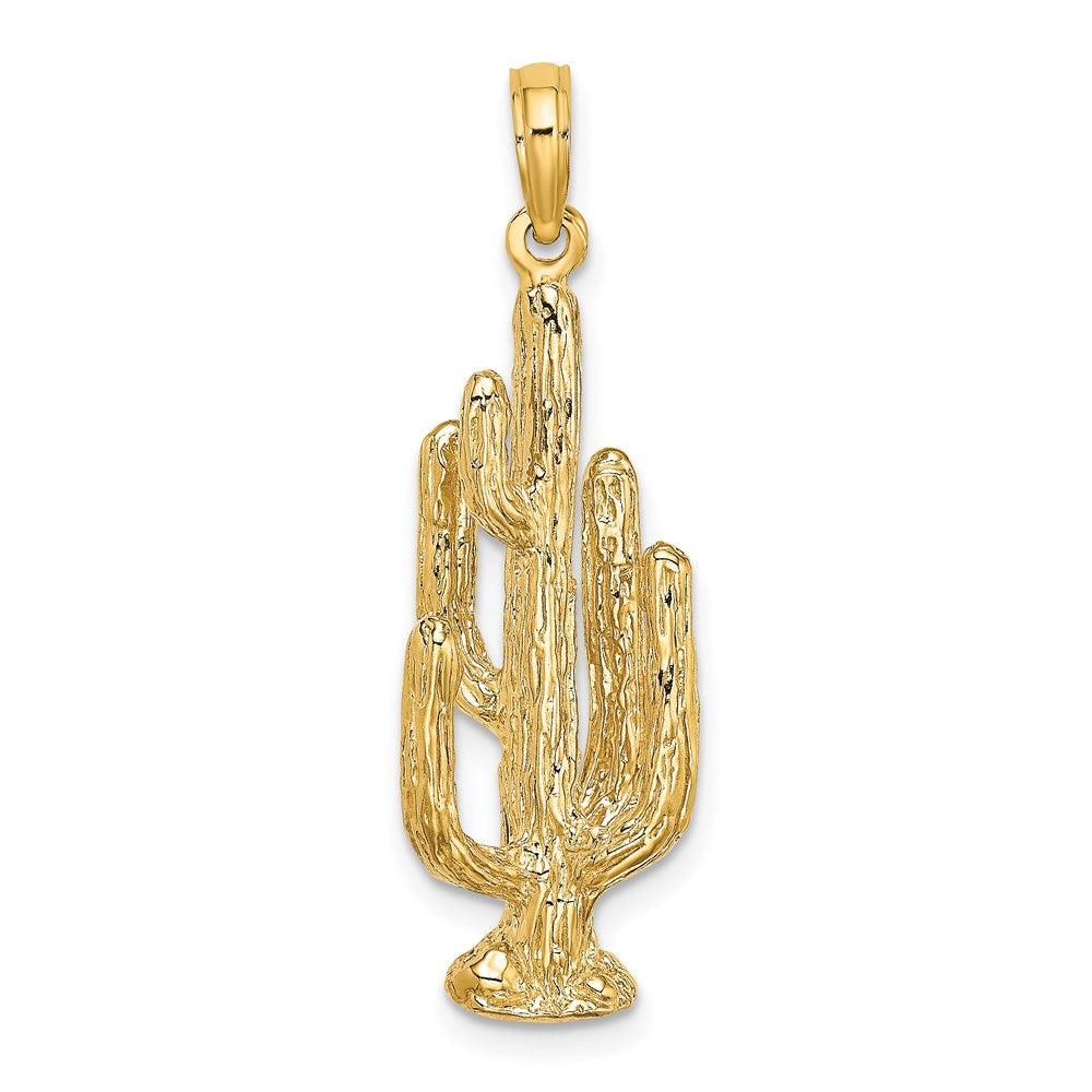 14k Yellow Gold 3-D Cactus Charm