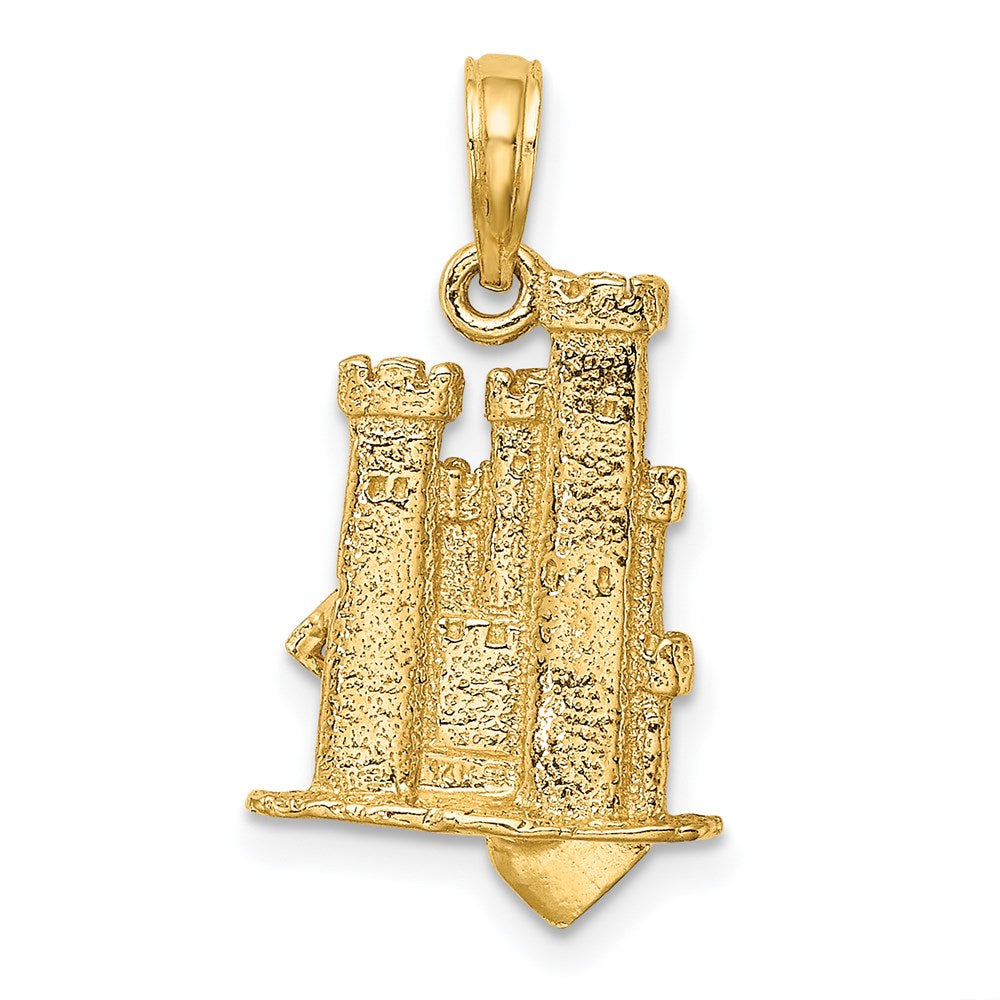 14k Yellow Gold 3-D Sand Castle w/ Shovel Charm