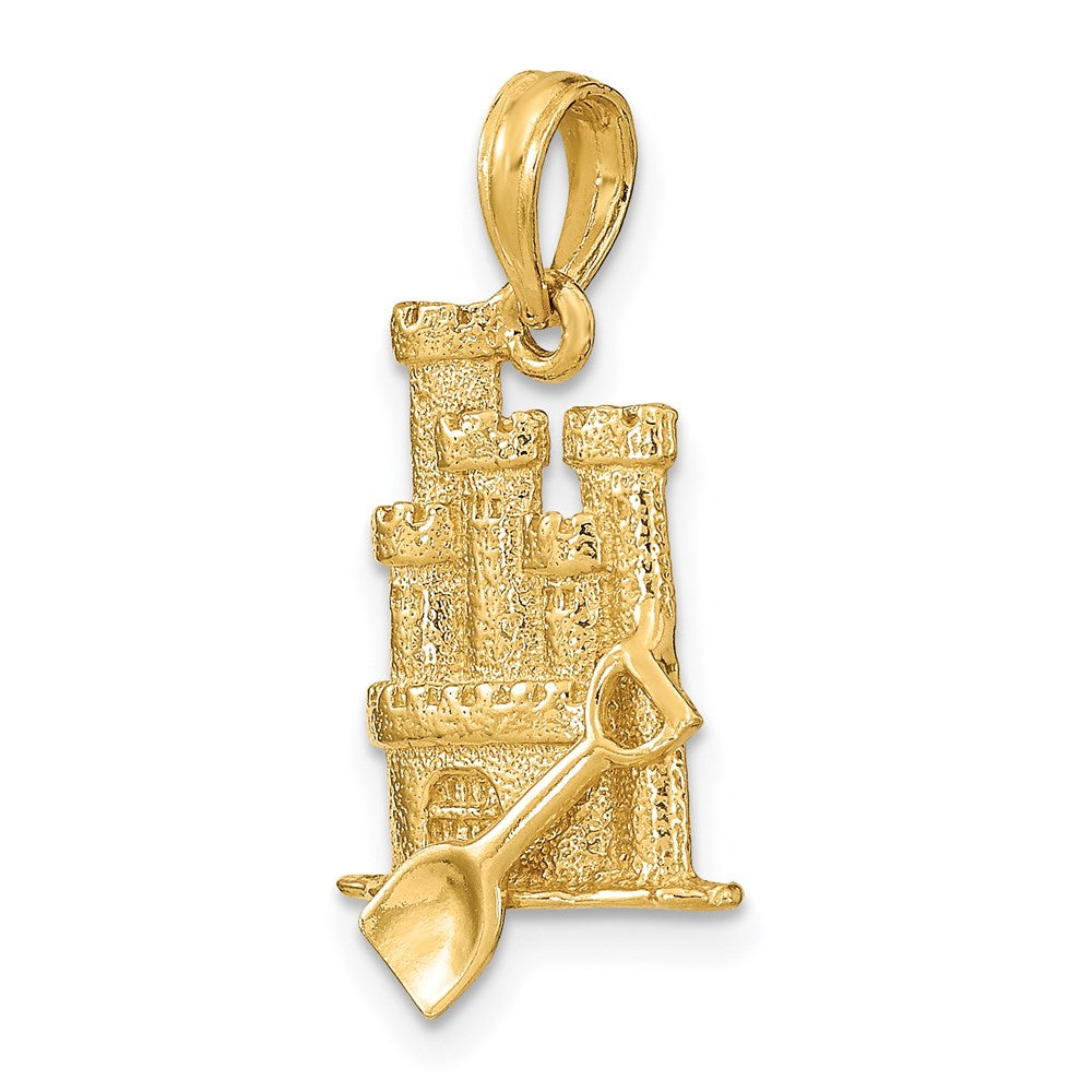 14k Yellow Gold 3-D Sand Castle w/ Shovel Charm