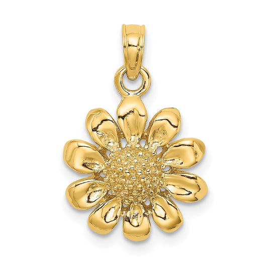 14k Yellow Gold Sunflower Charm