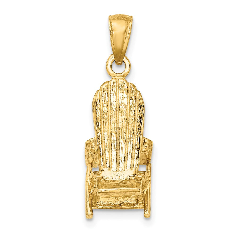 14k Yellow Gold 3-D Beach Chair Charm