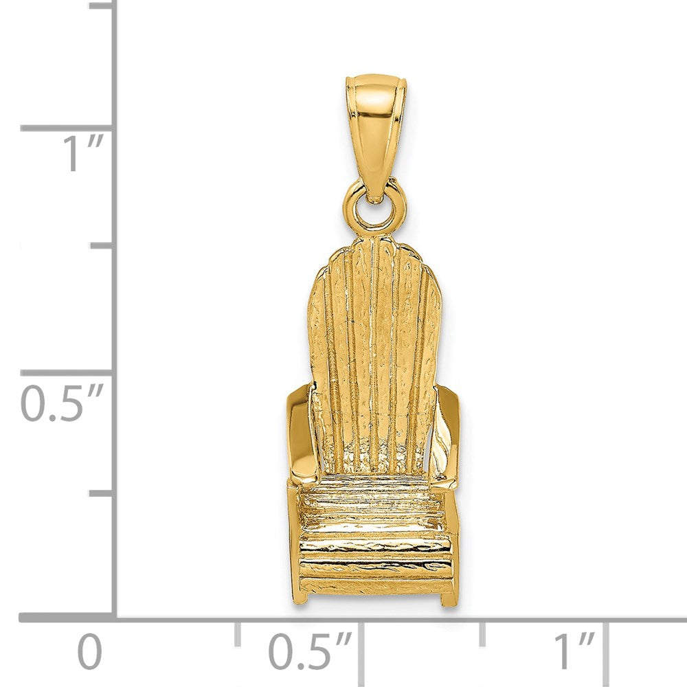 14k Yellow Gold 3-D Beach Chair Charm