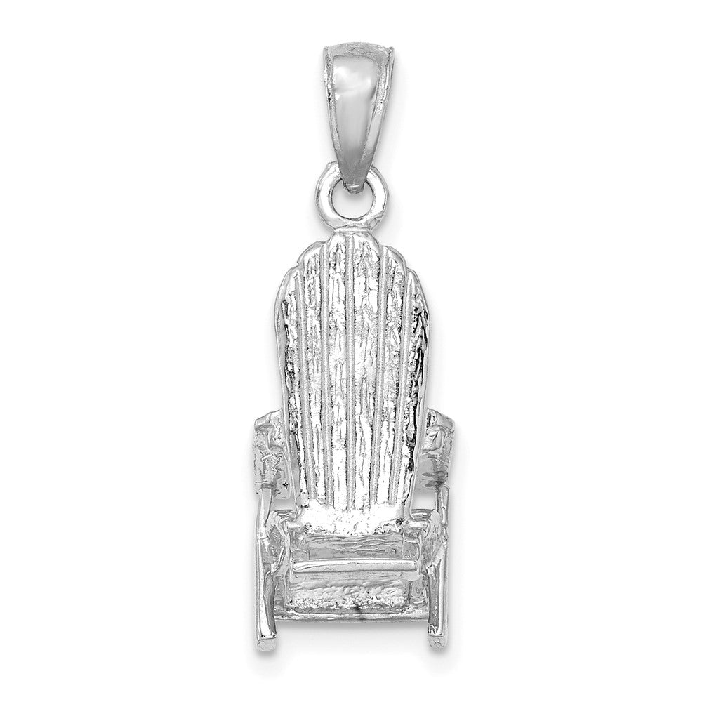 14k White Gold 3-D Beach Chair Charm