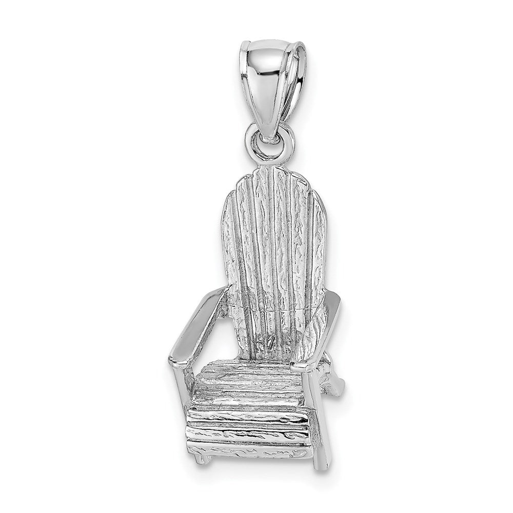 14k White Gold 3-D Beach Chair Charm