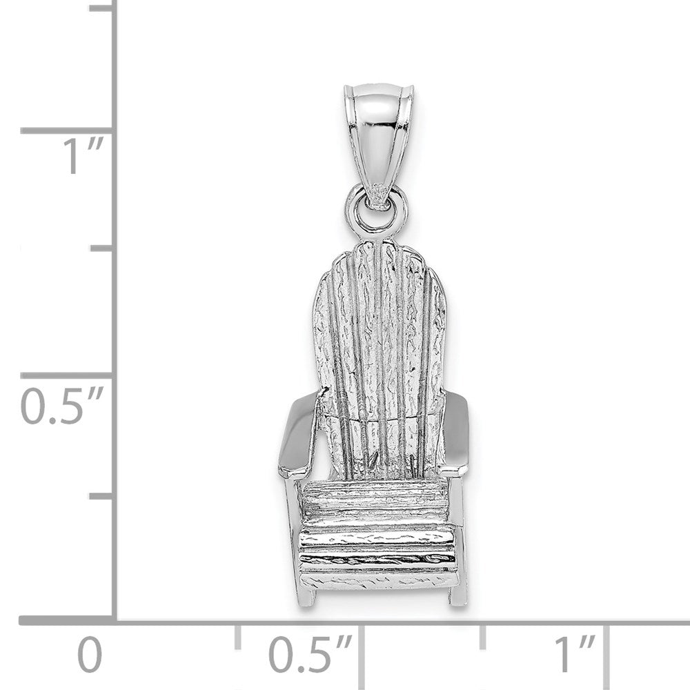 14k White Gold 3-D Beach Chair Charm