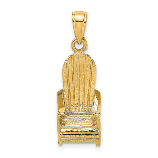 14k Yellow Gold 3-D Beach Chair Charm