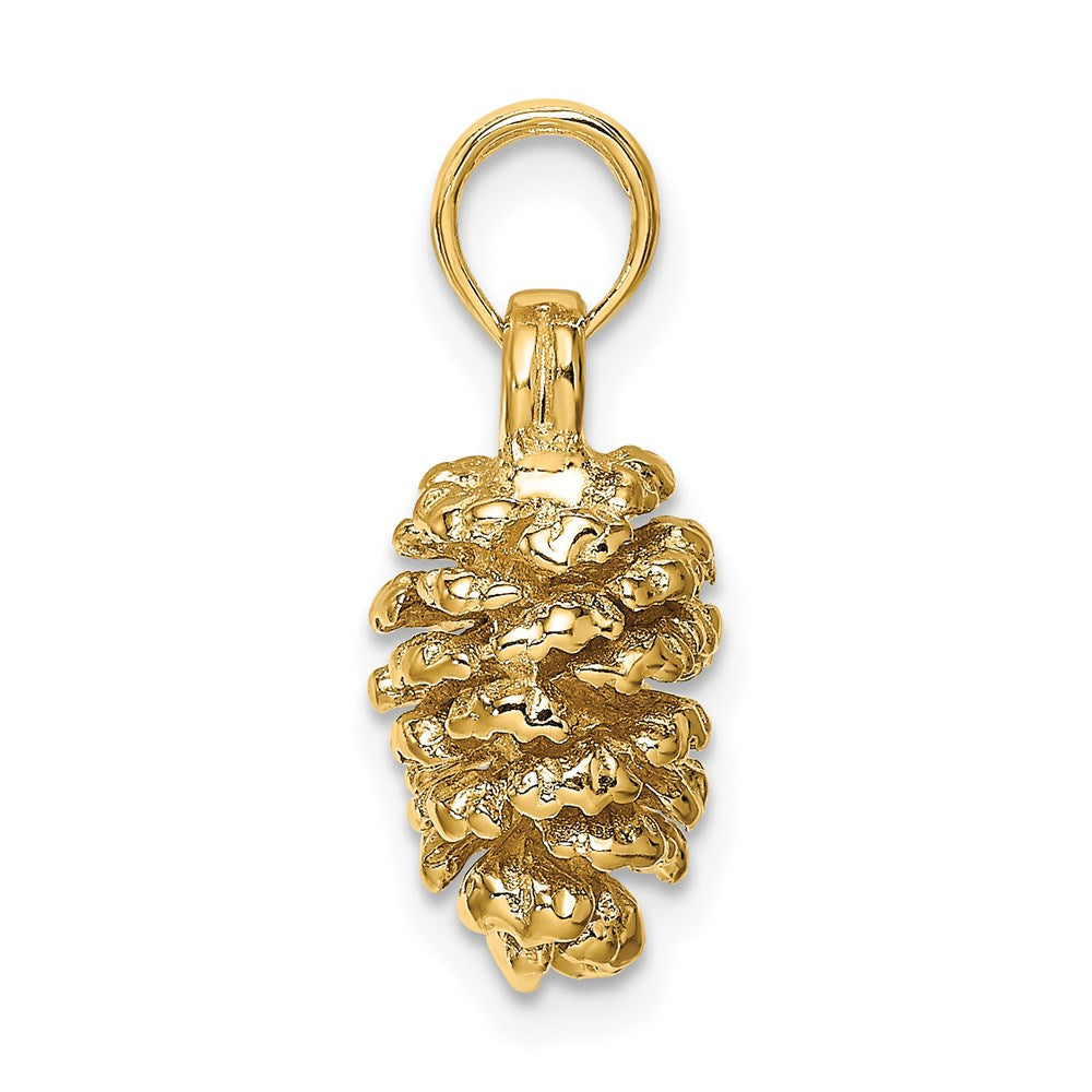 14k Yellow Gold 3D Pinecone Charm