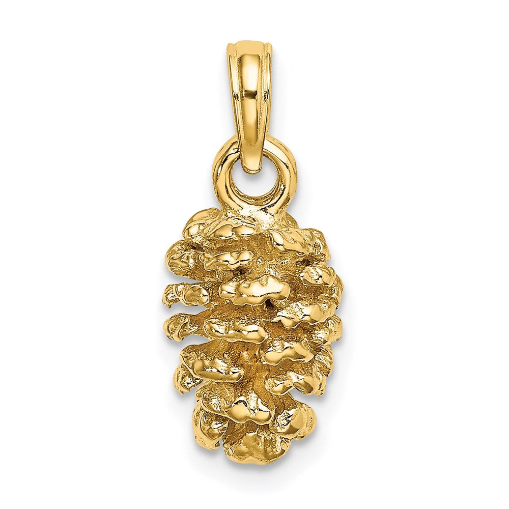 14k Yellow Gold 3D Pinecone Charm