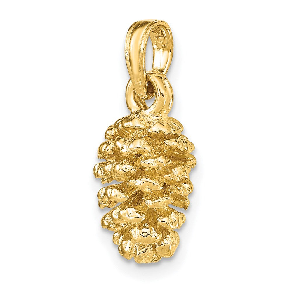 14k Yellow Gold 3D Pinecone Charm