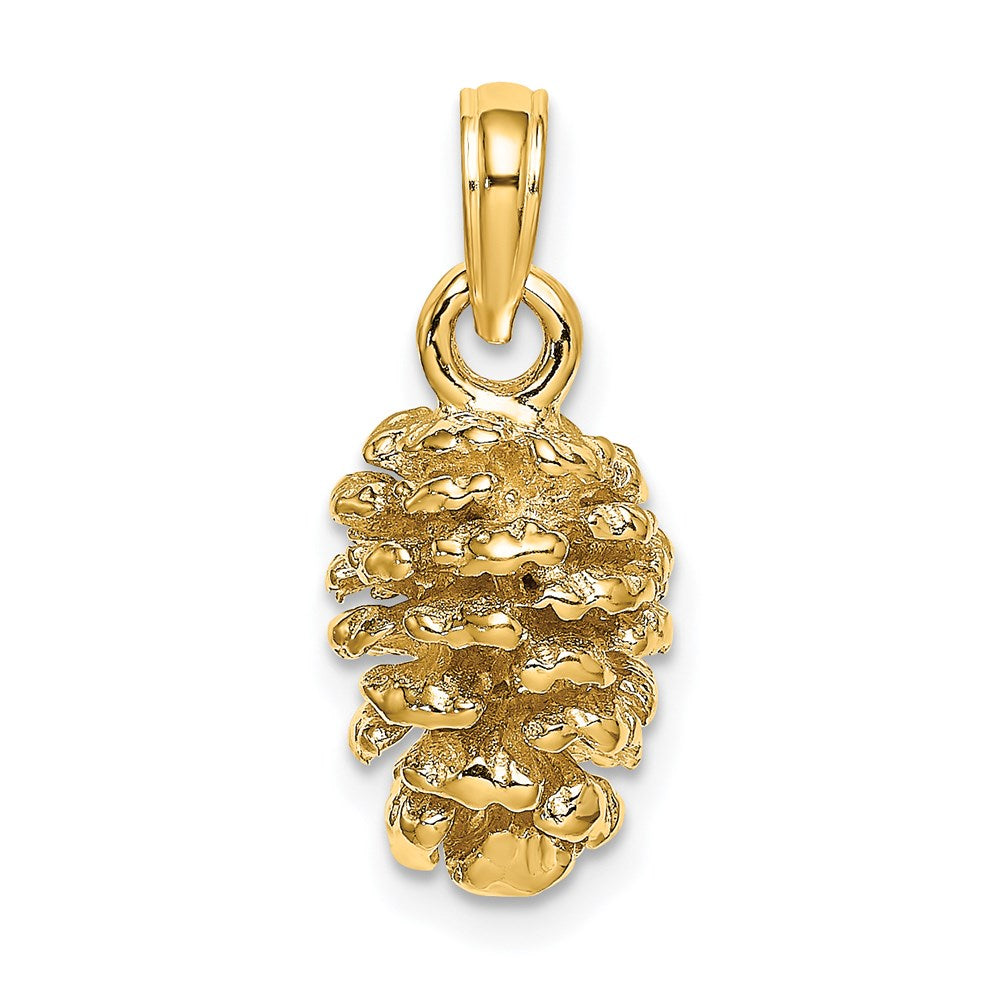 14k Yellow Gold 3D Pinecone Charm