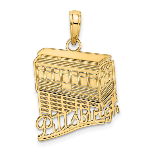 14k Yellow Gold Pittsburgh Incline (Tram) Charm