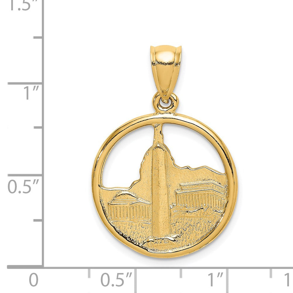 14k Yellow Gold Washington D.C. Skyline Circle Charm