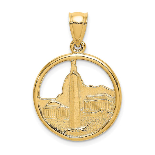 14k Yellow Gold Washington D.C. Skyline Circle Charm