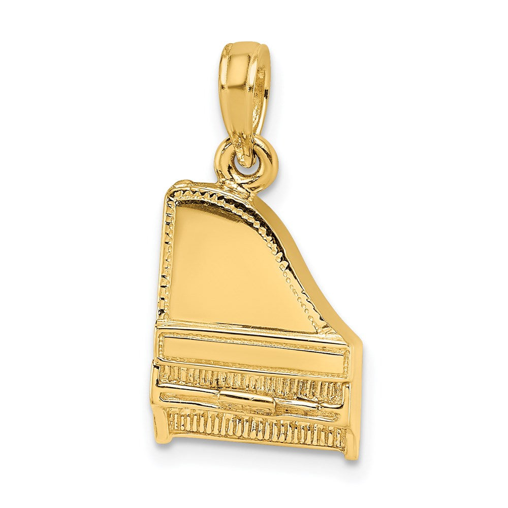 14k Yellow Gold 3-D Grand Piano Top Opens Charm