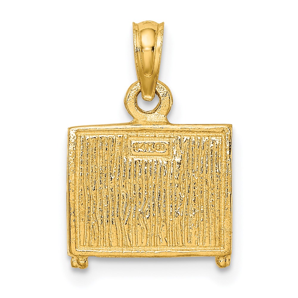 14k Yellow Gold 3-D Upright Piano Charm