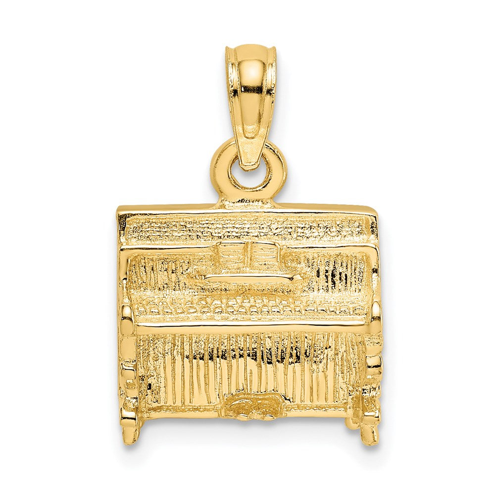 14k Yellow Gold 3-D Upright Piano Charm