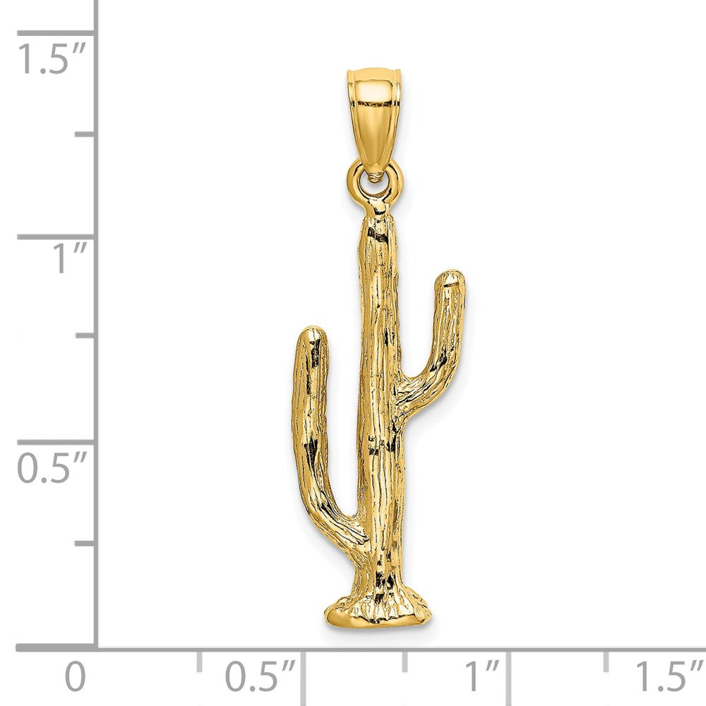 14k Yellow Gold 3-D Saguaro Cactus Charm