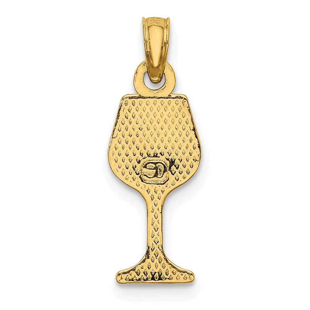 14k Yellow Gold Wine Glass Charm