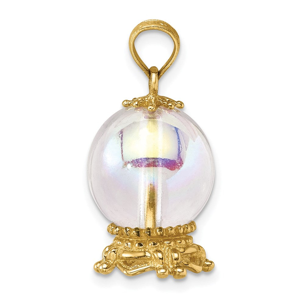 14k Yellow Gold 3D Crystal Ball Charm