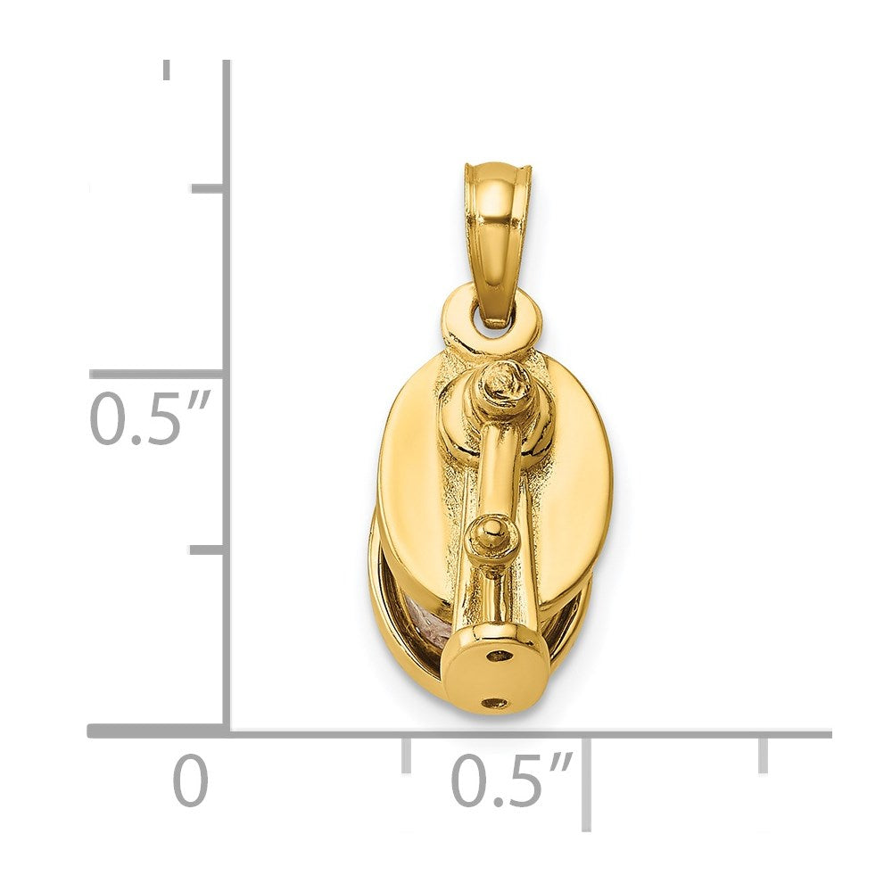 14k Yellow Gold 3-D Moveable Pencil Sharpener Charm