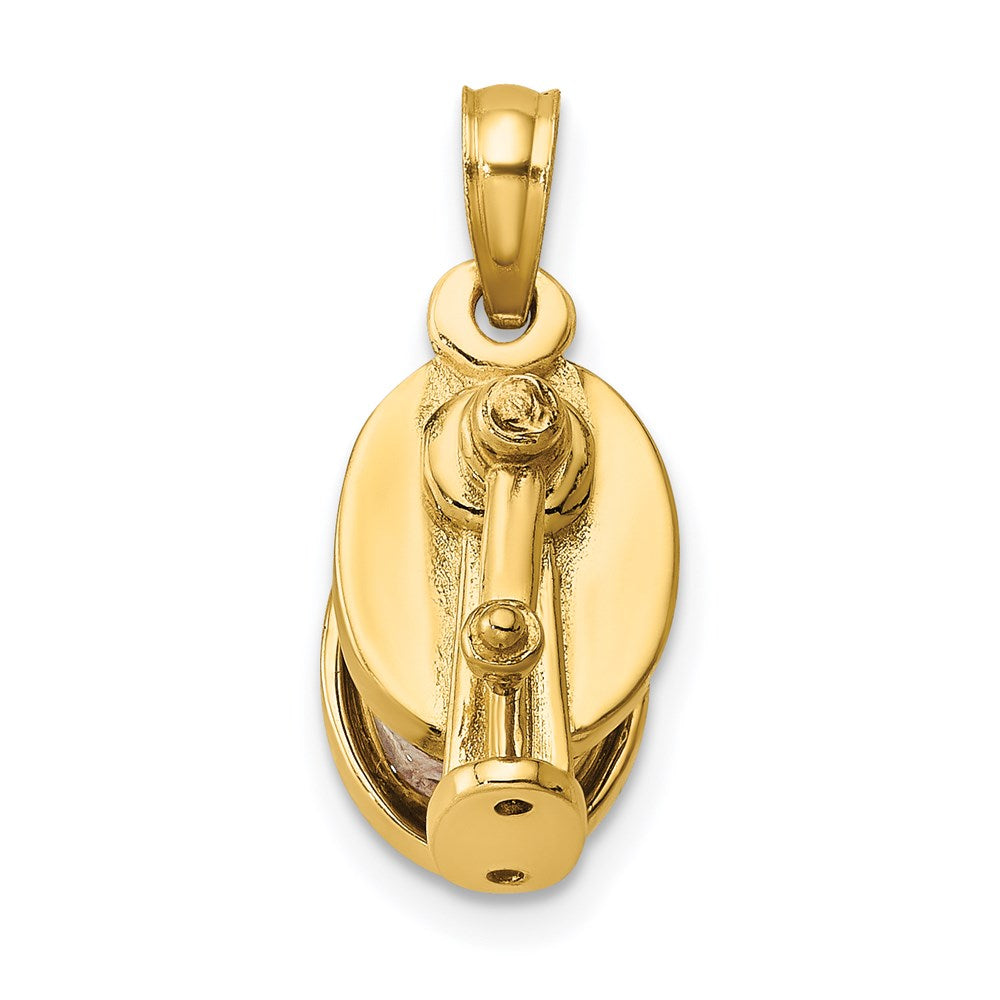 14k Yellow Gold 3-D Moveable Pencil Sharpener Charm