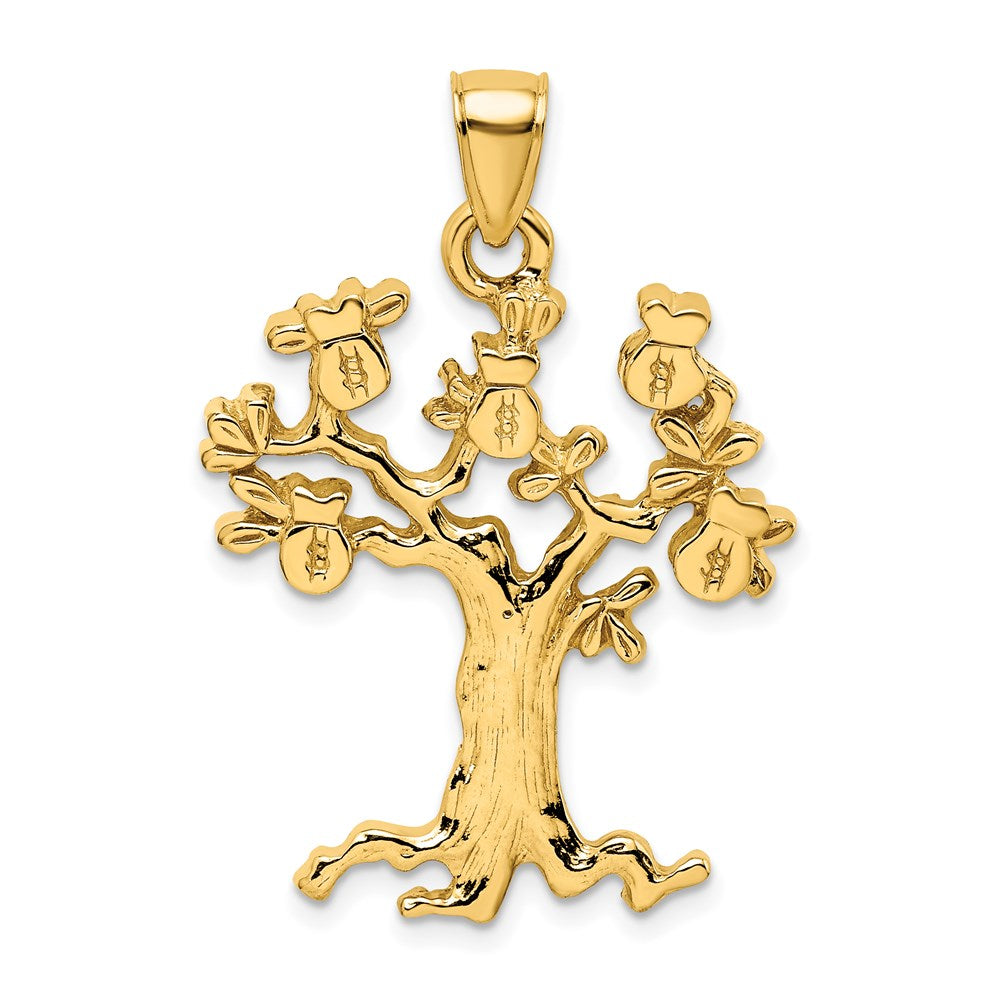 14k Yellow Gold Cut-Out Money Tree Charm