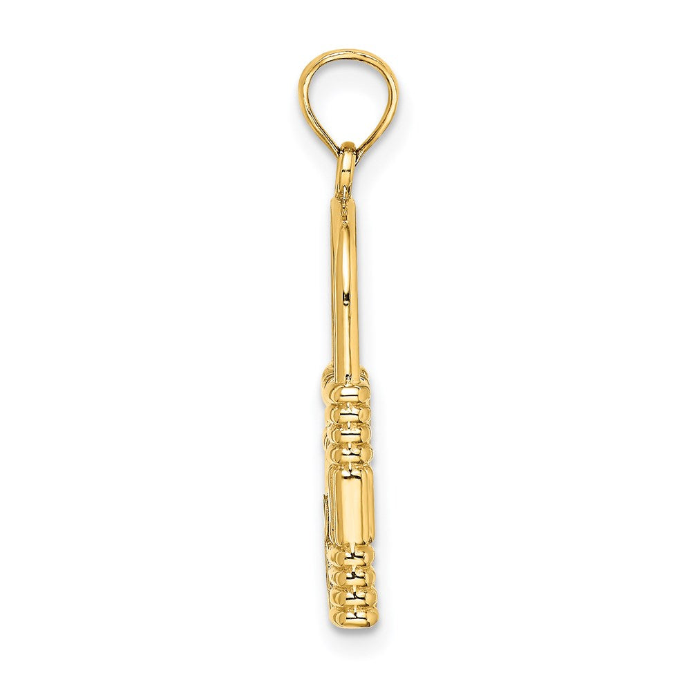 14k Yellow Gold 3-D Padlock w/Key Hole Charm