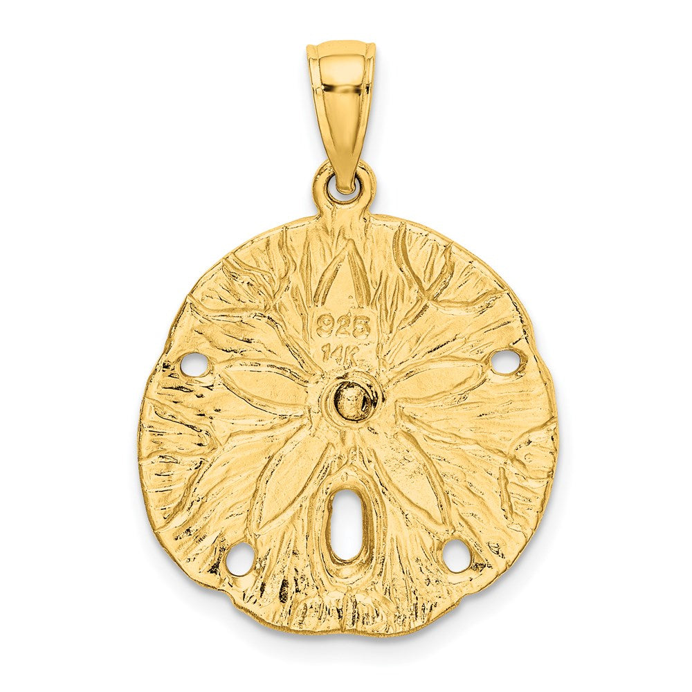 14k Yellow Gold Starfish on Sand Dollar Charm