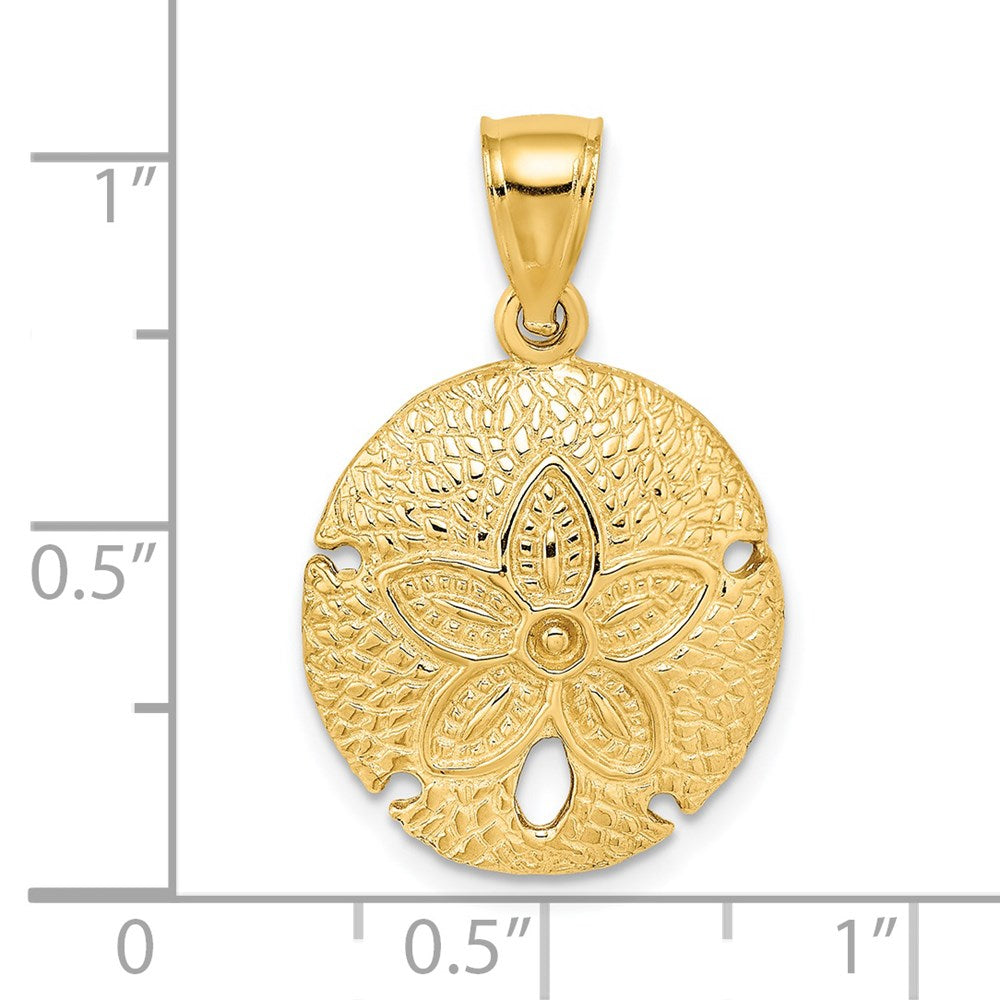 14k Yellow Gold Sand Dollar Charm