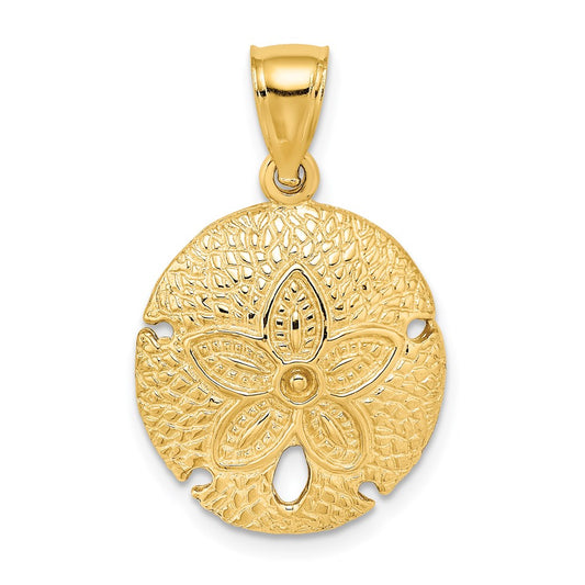 14k Yellow Gold Sand Dollar Charm