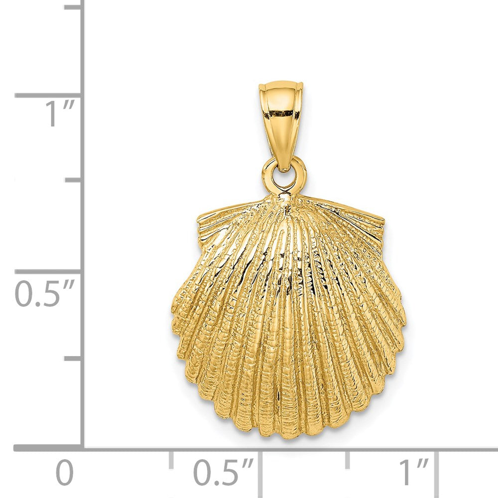 14k Yellow Gold Scallop Shell Charm