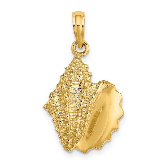 14k Yellow Gold Conch Shell Charm