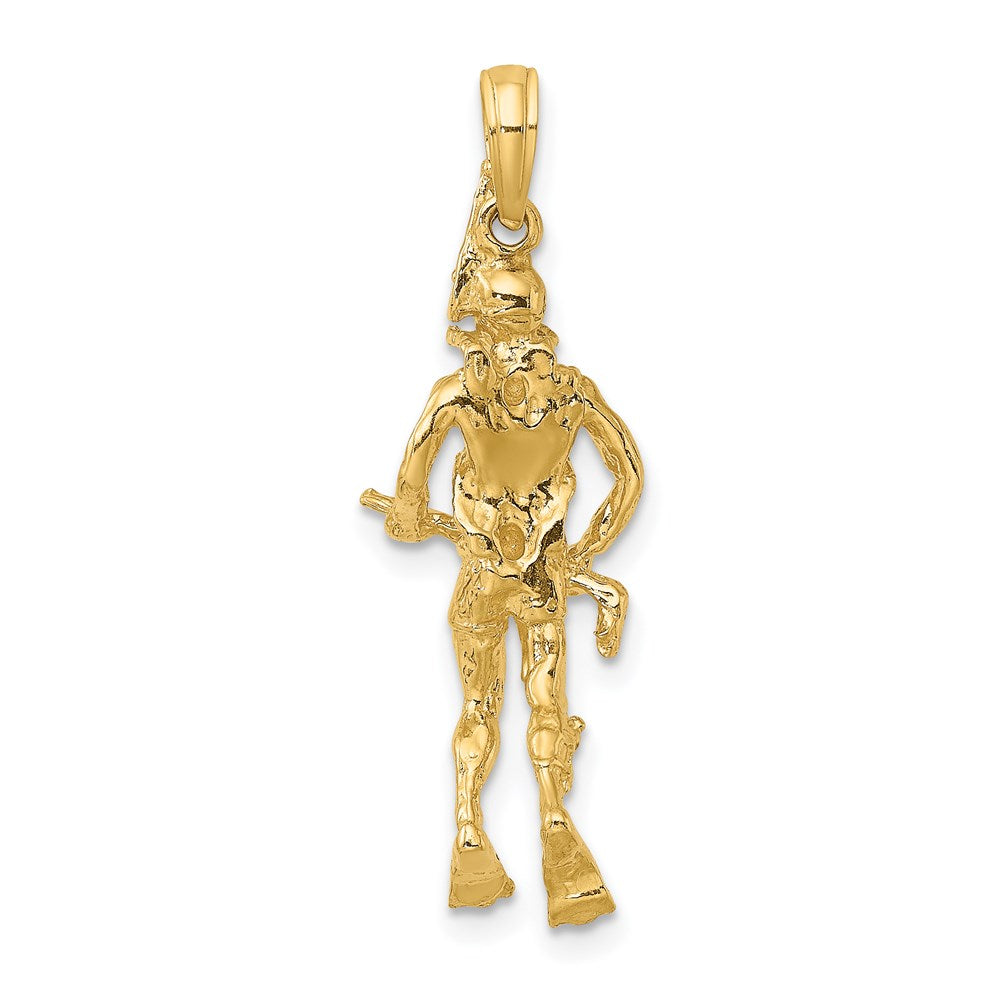 14k Yellow Gold 3-D Scuba Diver Charm