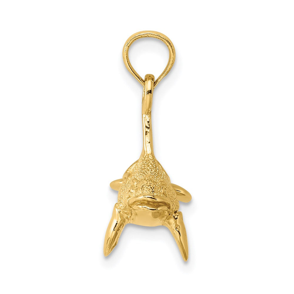 14k Yellow Gold 3-D Textured Killer Whale Charm