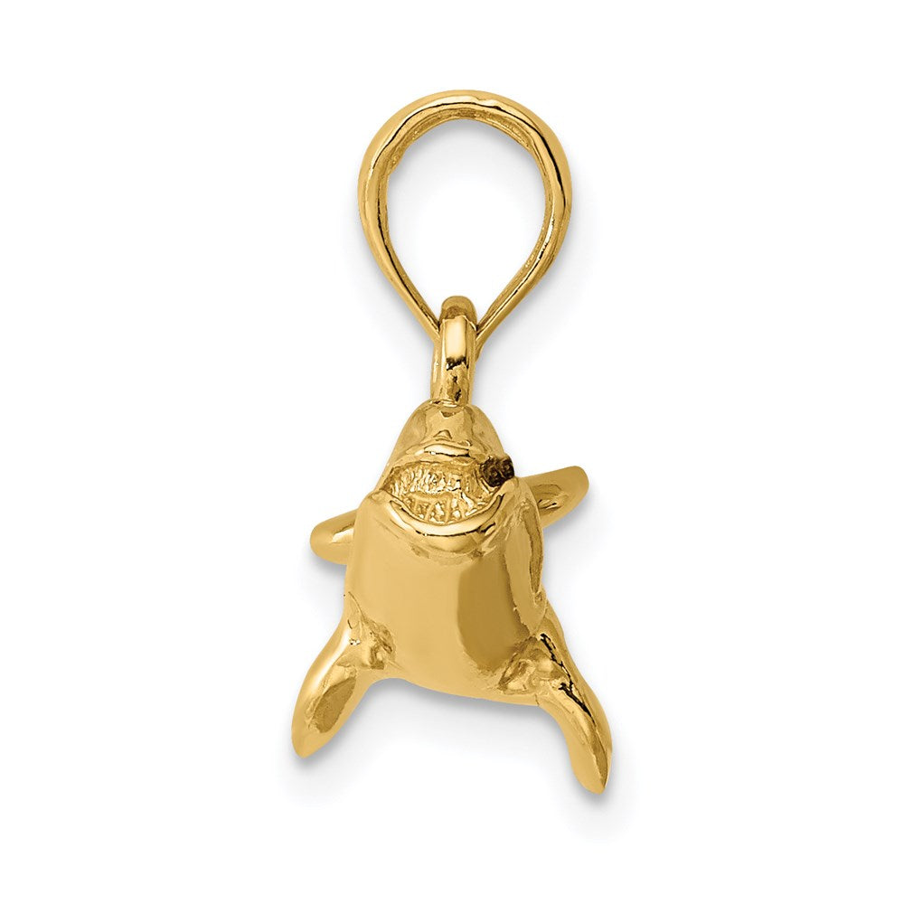 14k Yellow Gold 3-D Polished Bowhead Whale Charm