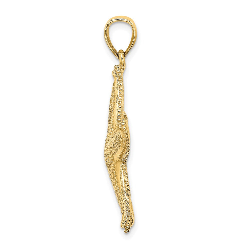 14k Yellow Gold Texutred Starfish Charm