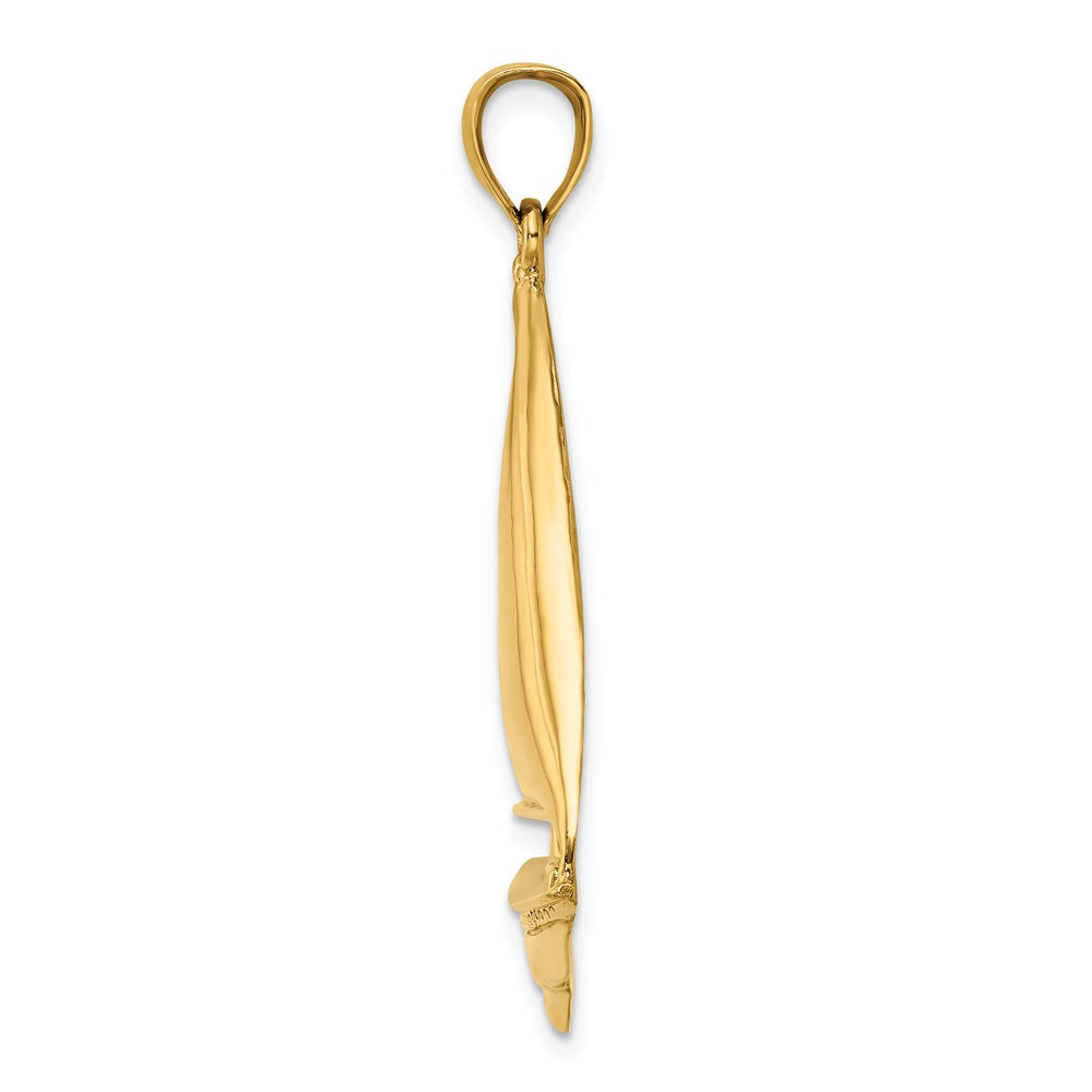 14k Yellow Gold Polished Sailboat Charm