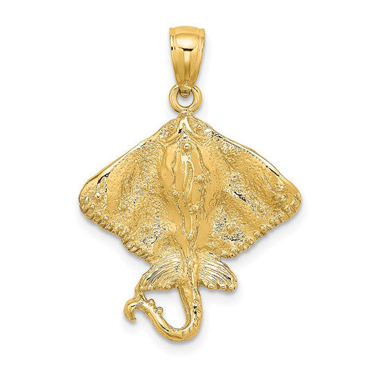 14k Yellow Gold Stingray Charm