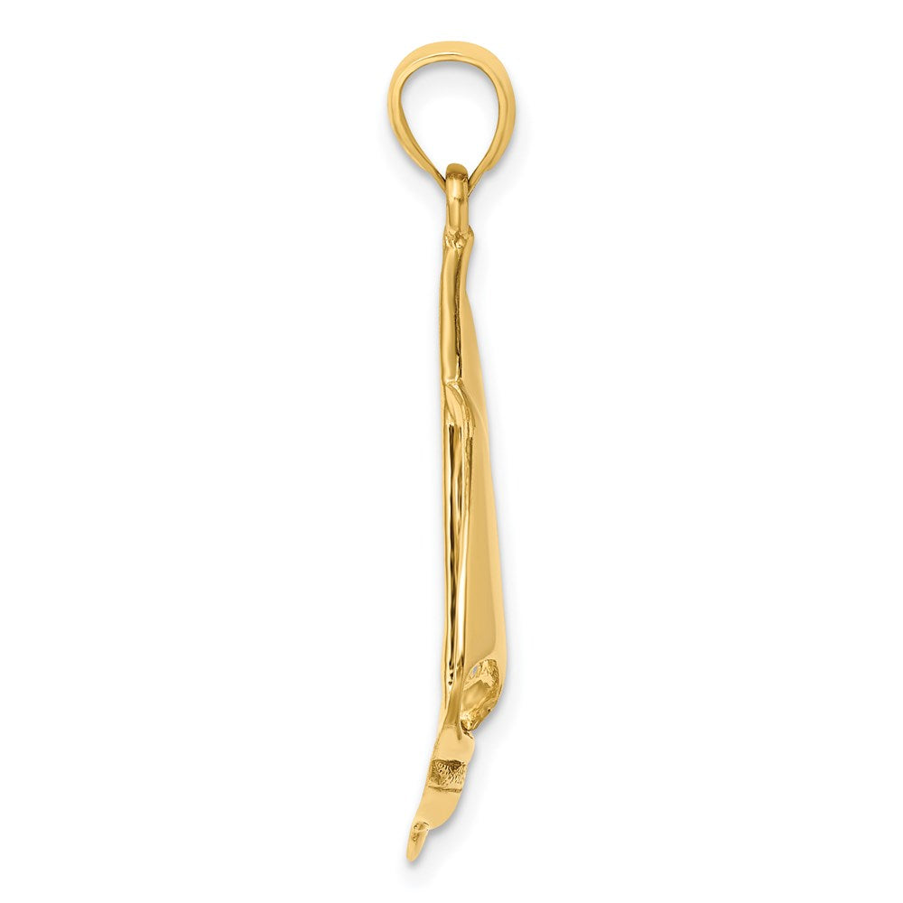 14k Yellow Gold Polished Sailboat Charm