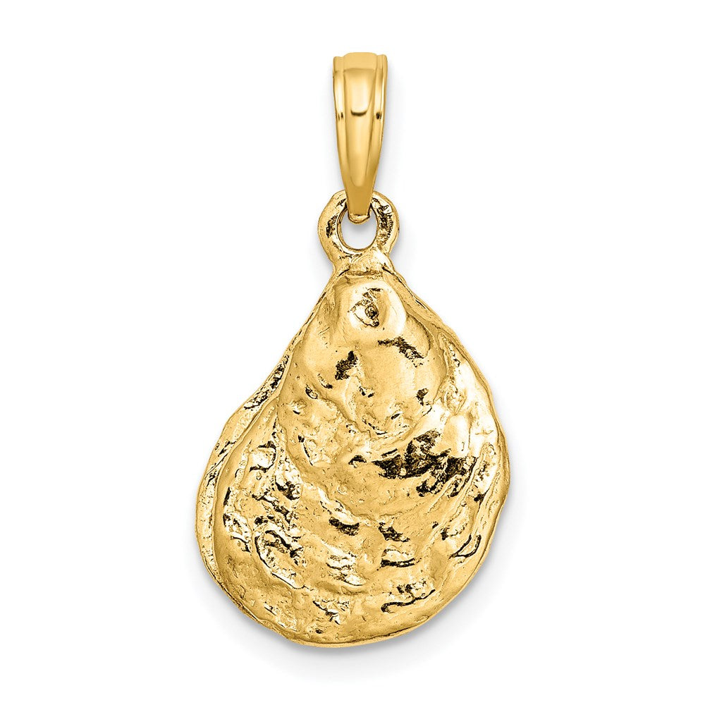 14k Yellow Gold 3-D Textured Oyster Shell Charm