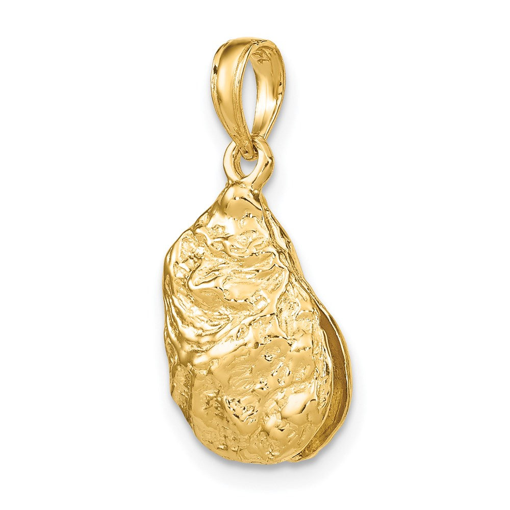 14k Yellow Gold 3-D Textured Oyster Shell Charm