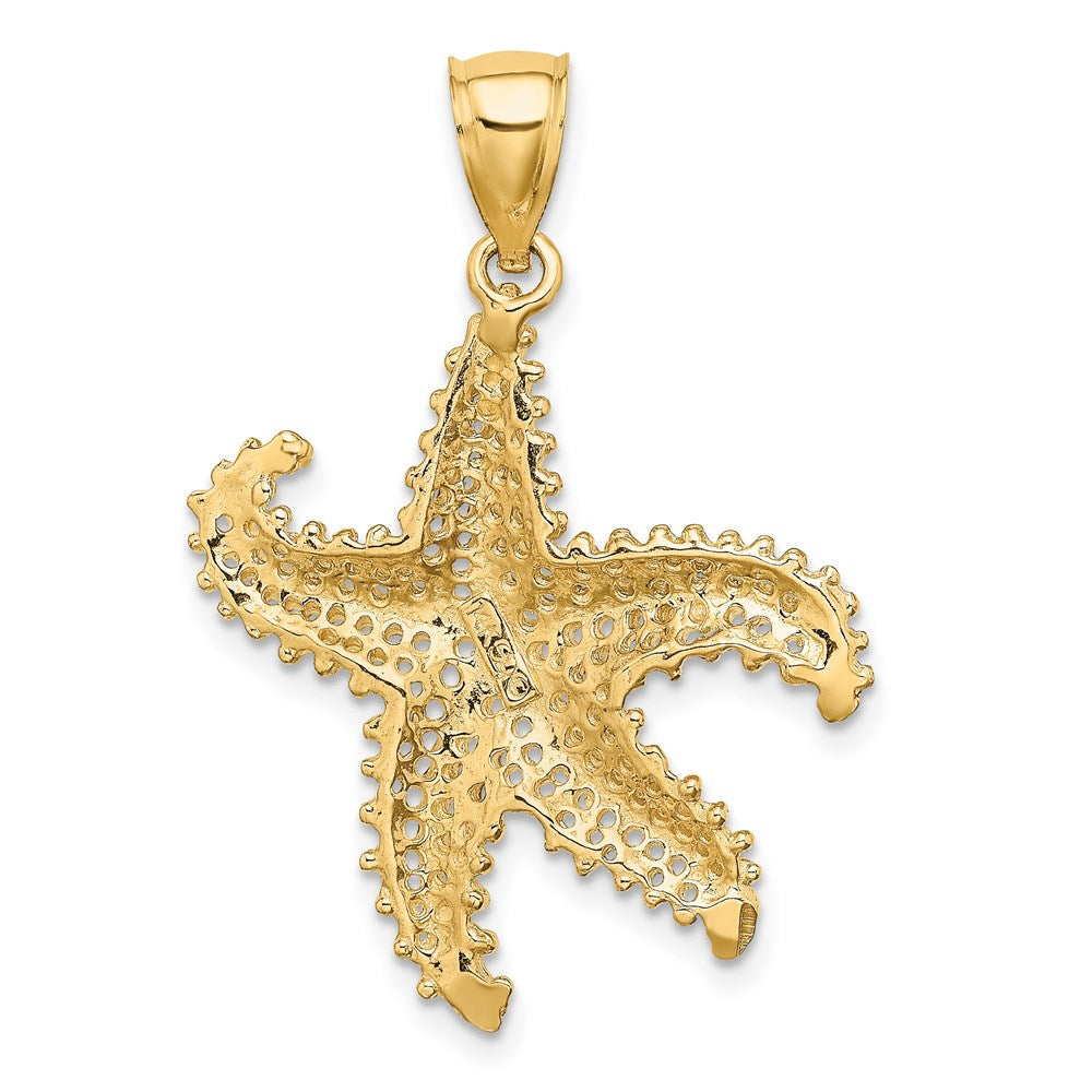 14k Yellow Gold Starfish Pierced Charm