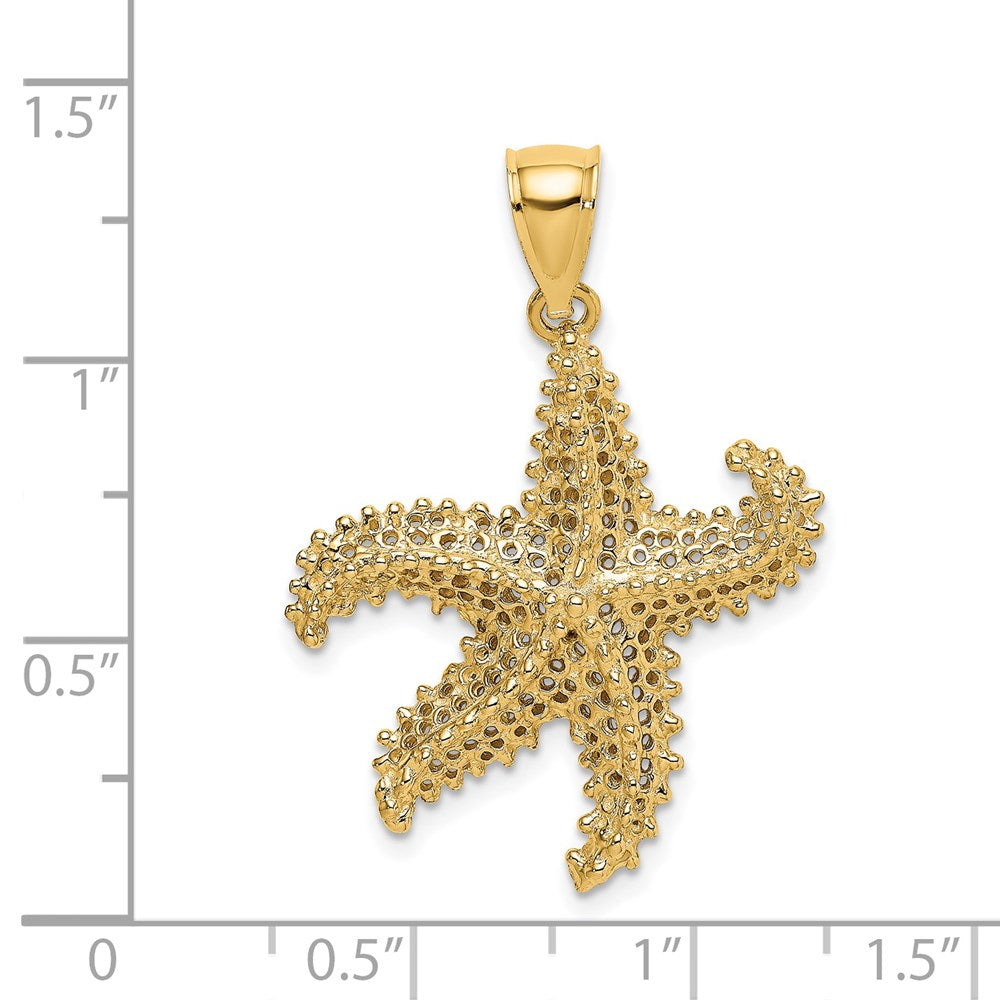 14k Yellow Gold Starfish Pierced Charm