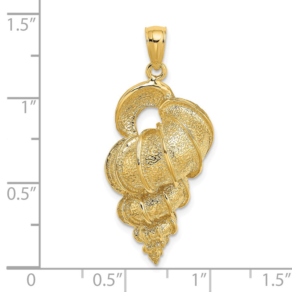 14k Yellow Gold 2-D Precious Wentletrap Shell Charm